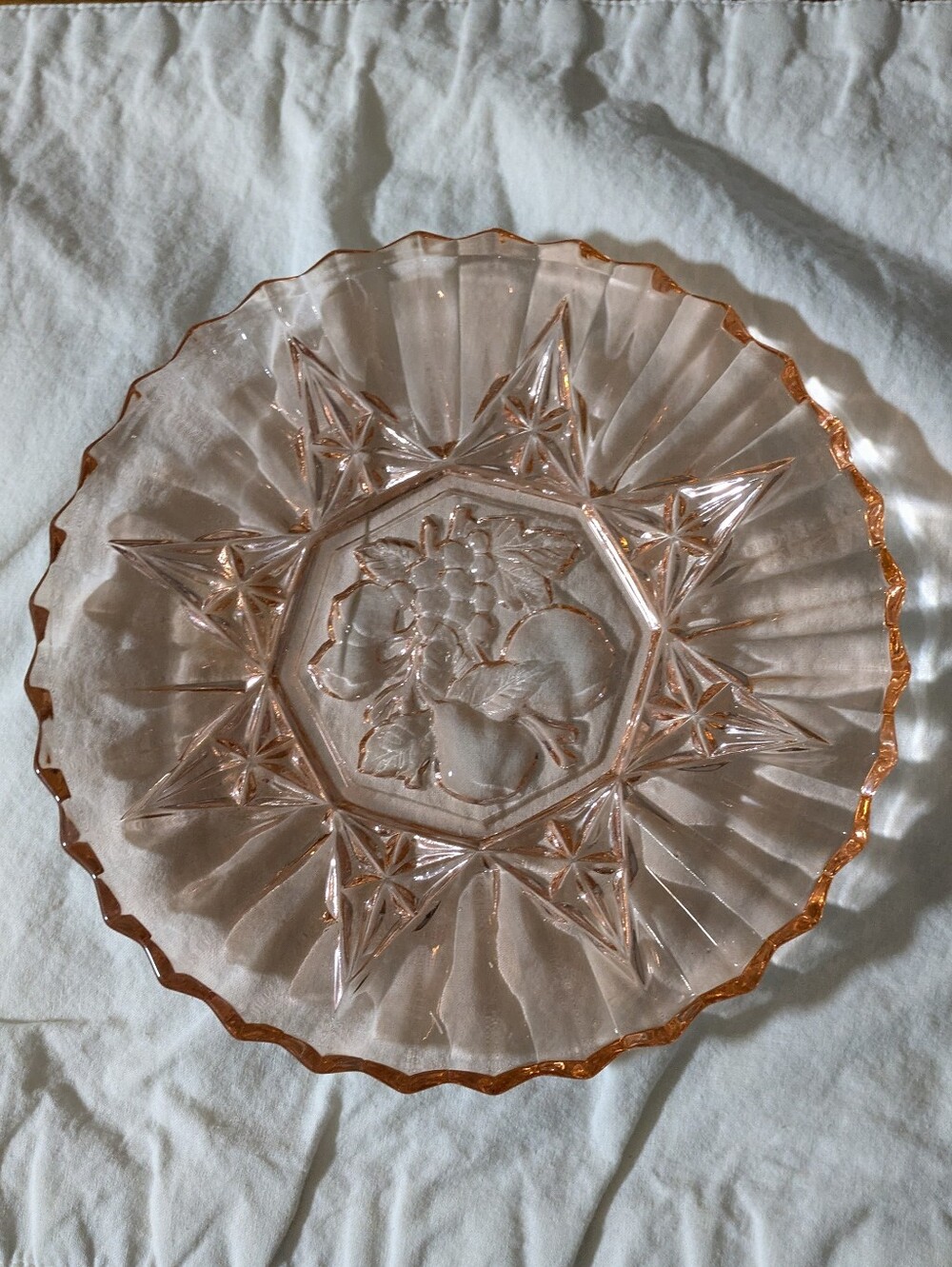 Vintage Federal Glass Pink Depression Glass 8" Pioneer Salad Luncheon Plate
